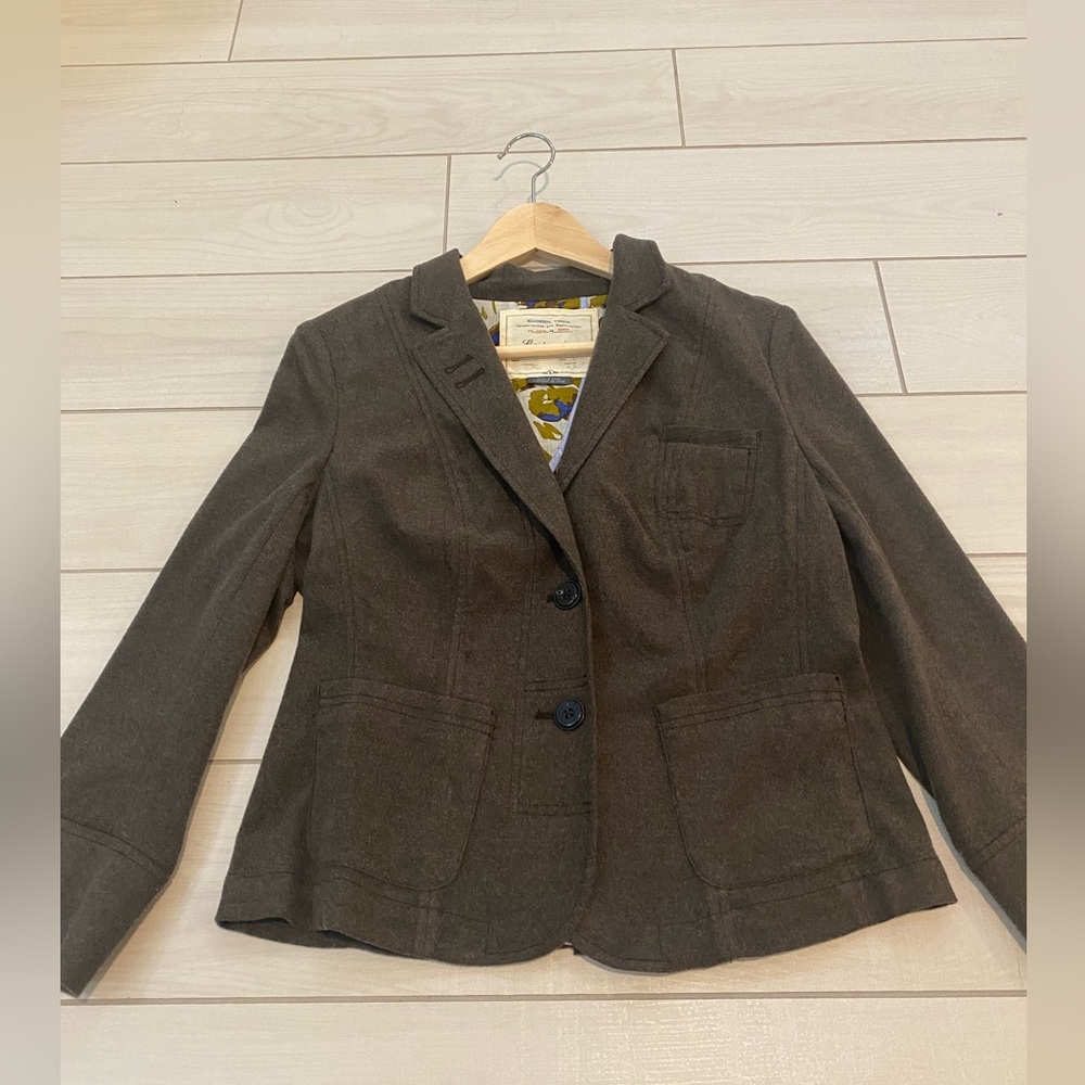 NWOT Anthropologie Cartonnier Mushroom Brown Blazer